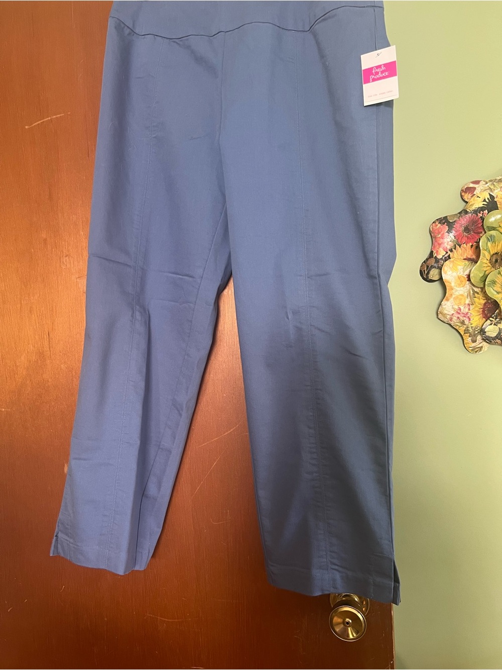 fresh produce Dusty Blue Cropped Straight-Leg Pants